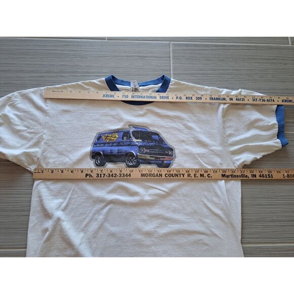 Vintage Beastie Boys Graphic Ringer T-Shirt XL White & Blue Cotton Anvil Men's - Picture 8 of 11